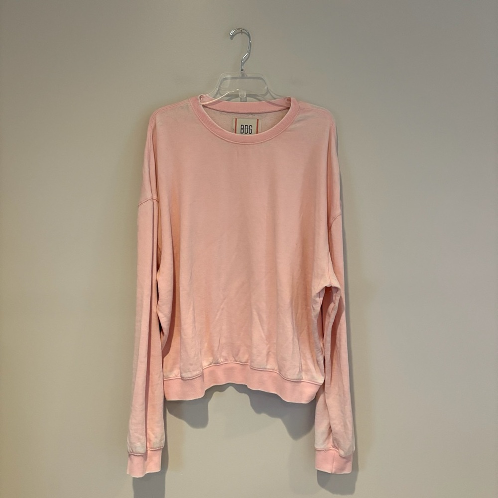 BDG Soft Pink Fleece Pullover